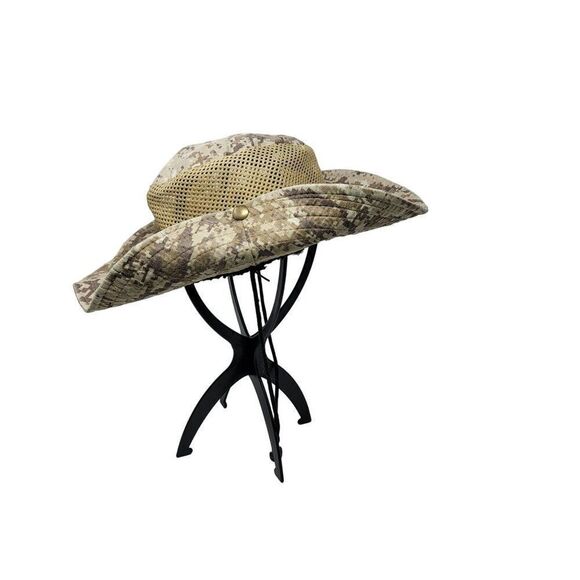 Digital Camo Mesh Sun Hat Chin Cord Cabin Core Adventure Granola Outdoors Gorp - Picture 5 of 10